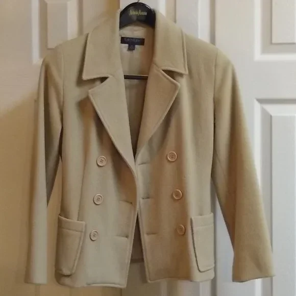 Vintage Karen Kane Camel Wool Pea-coat